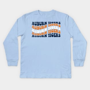 Auburn Tigers Retro Design Kids Long Sleeve T-Shirt